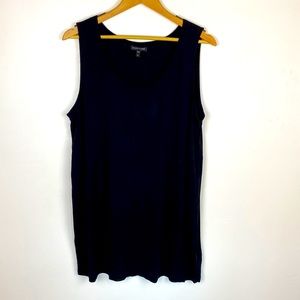 Silk Georgette Crepe Bateau Neck Long Sleeveless Shell XL 100% Silk